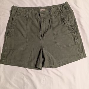 Faherty Stretch Olive Surplus Shorts with Back Buckle